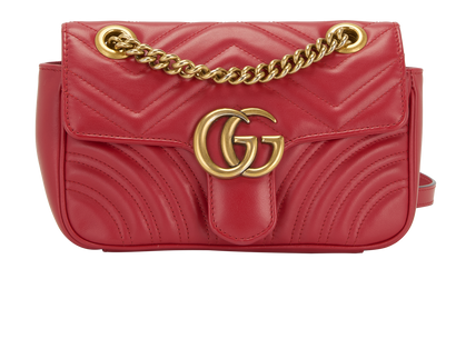 Small GG Marmont, &pound;650, Handbags, Red, Leather, Front view